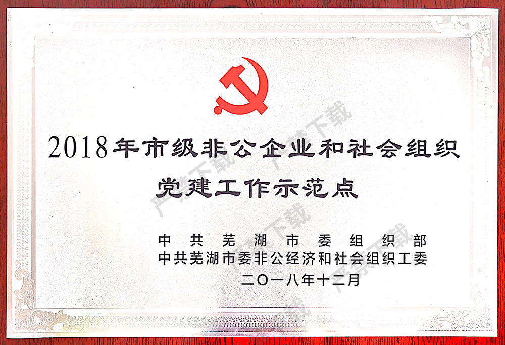 2018年市级非公企业和社会组织党建工作示范点