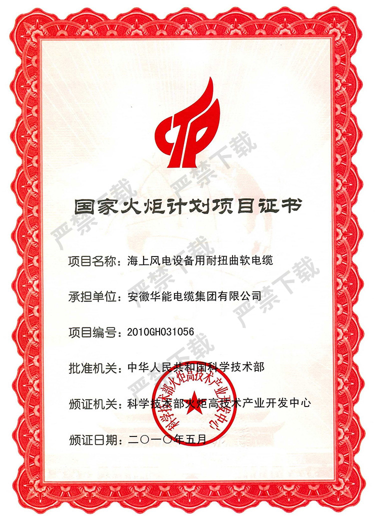 项目证书