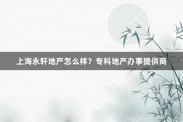 上海永轩地产怎么样？专科地产办事提供商