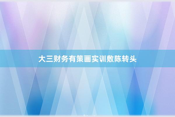 大三财务有策画实训敷陈转头