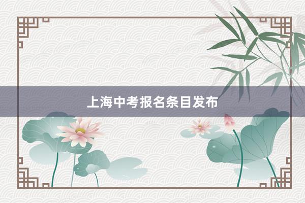 上海中考报名条目发布